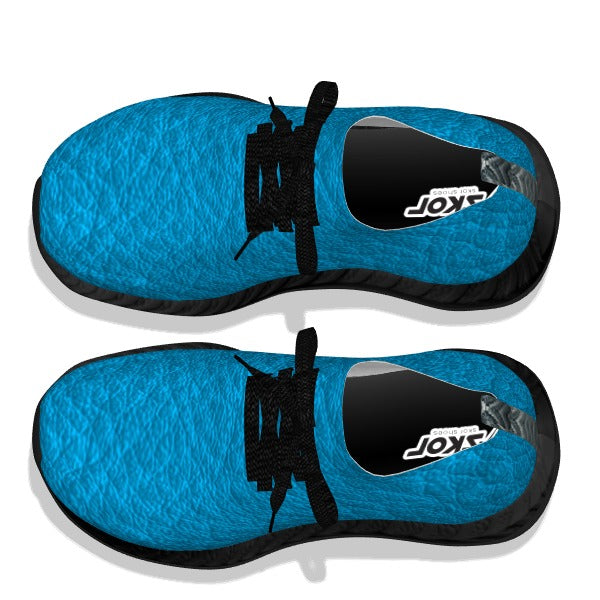 Aqua Blue Leather Black Soles