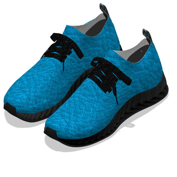 Aqua Blue Leather Black Soles