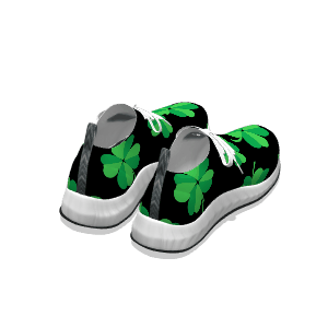 St. Patrick's Day - Green Shamrocks on Black
