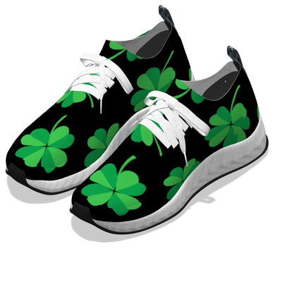St. Patrick's Day - Green Shamrocks on Black