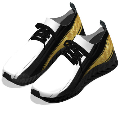 Gold and Black Stripes - Black Soles